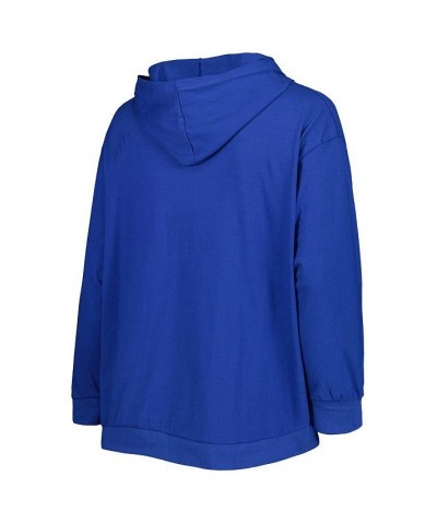 Women's Royal St. Louis Blues Plus Size Lace-Up Pullover Hoodie Royal $27.20 Sweatshirts