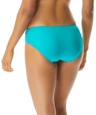 Ruched Hipster Bikini Bottoms Blue $27.00 Swimsuits