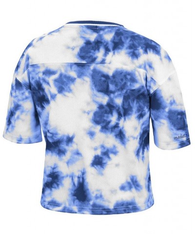 Women's Blue White New York Knicks Hardwood Classics Tie-Dye Cropped T-shirt Blue, White $40.79 Tops