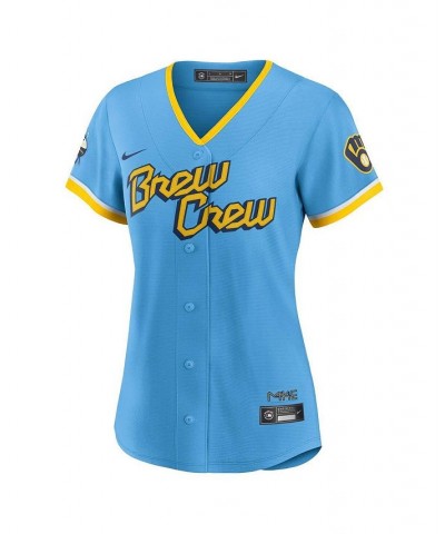 Women's Christian Yelich Powder Blue Milwaukee Brewers 2022 City Connect Replica Player Jersey Powder Blue $76.50 Jersey