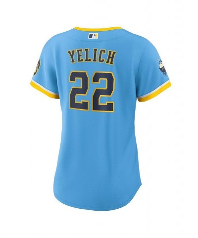 Women's Christian Yelich Powder Blue Milwaukee Brewers 2022 City Connect Replica Player Jersey Powder Blue $76.50 Jersey