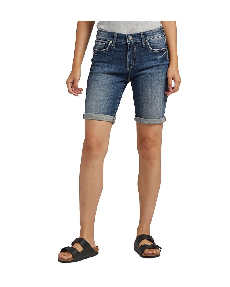 Women's Elyse Mid-Rise Denim Bermuda Shorts Indigo $29.60 Shorts