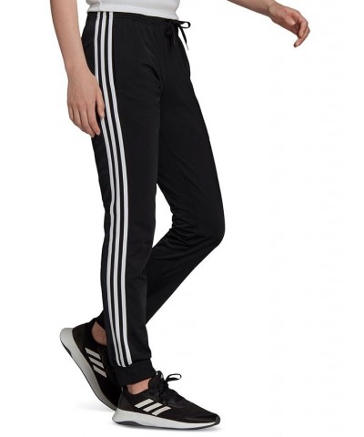 Women's Essentials Warm-Up Tapered 3-Stripes Track Pants Black $23.19 Pants