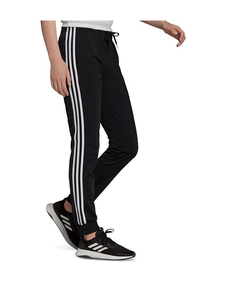 Women's Essentials Warm-Up Tapered 3-Stripes Track Pants Black $23.19 Pants