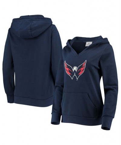Plus Size Navy Washington Capitals Primary Team Logo Fleece V-Neck Pullover Hoodie Navy $31.85 Sweatshirts