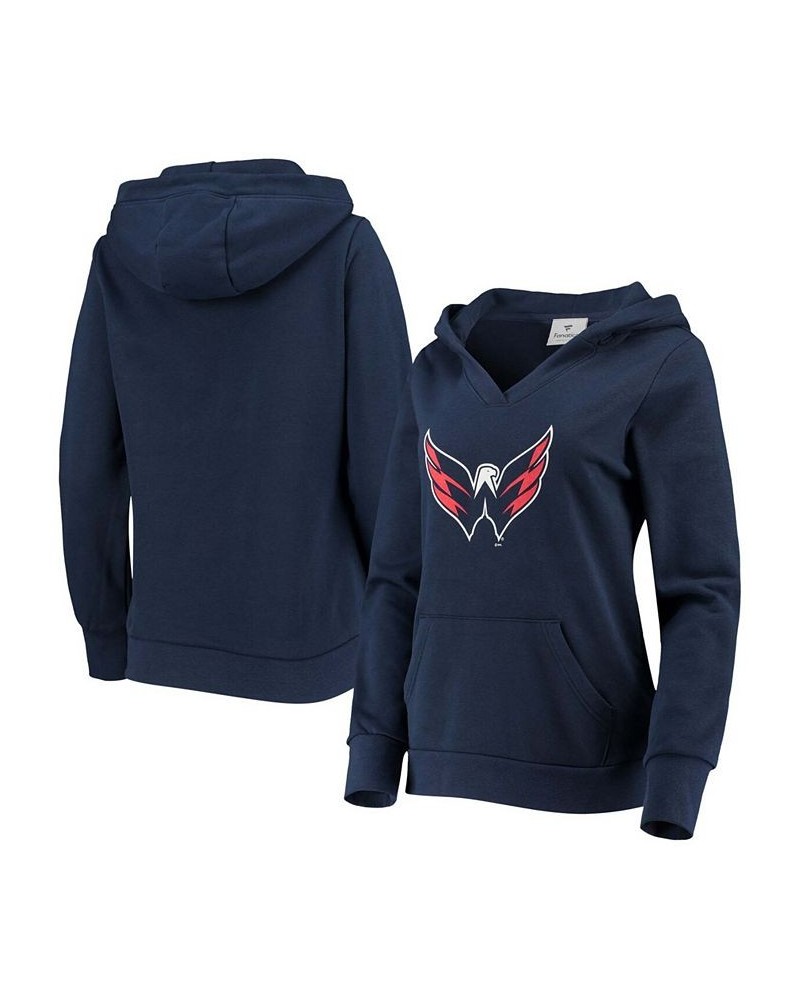 Plus Size Navy Washington Capitals Primary Team Logo Fleece V-Neck Pullover Hoodie Navy $31.85 Sweatshirts