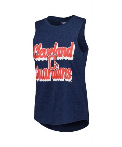 Women's Red Navy Cleveland Guardians Wordmark Meter Muscle Tank Top and Pants Sleep Set Red, Navy $32.12 Pajama