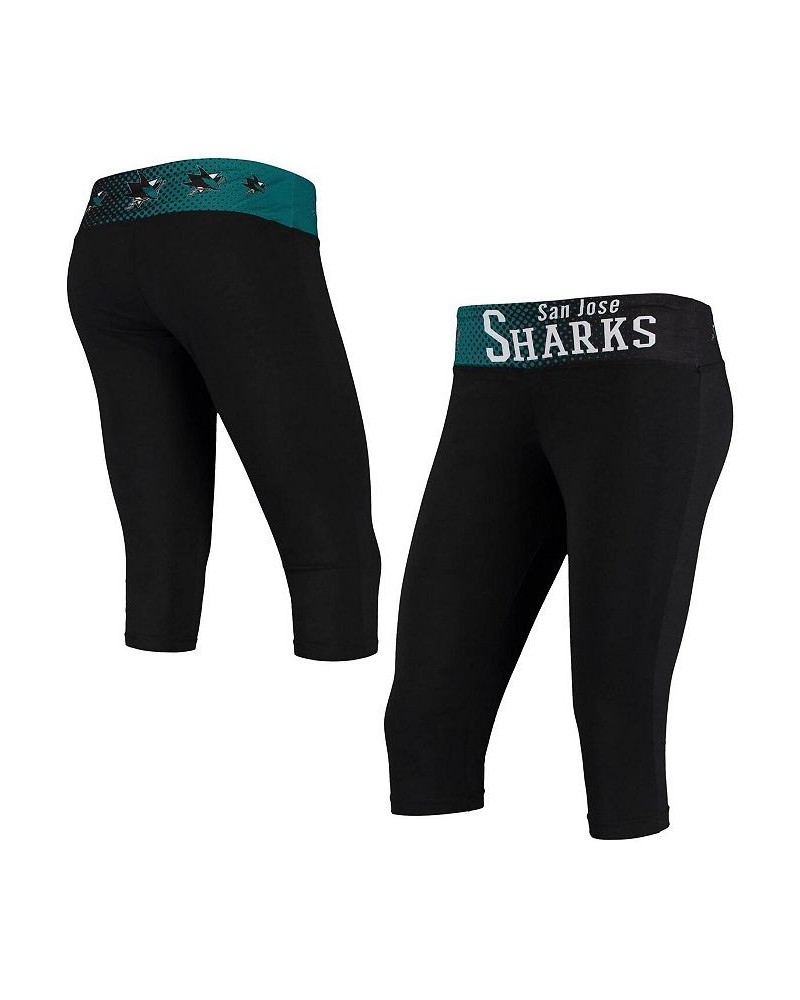 Women's Black San Jose Sharks Dynamic Capri Shorts Black $23.85 Shorts