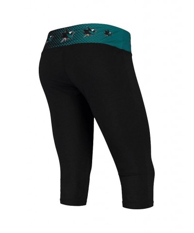 Women's Black San Jose Sharks Dynamic Capri Shorts Black $23.85 Shorts