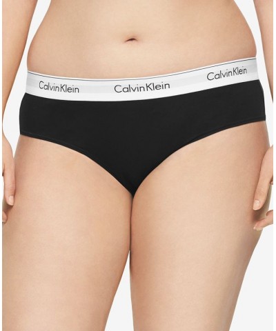Plus Size Modern Cotton Logo Hipster Underwear QF5118 Black $14.64 Panty