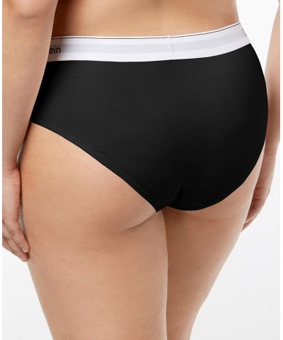 Plus Size Modern Cotton Logo Hipster Underwear QF5118 Black $14.64 Panty