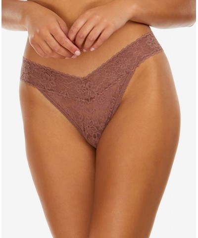 Women's Daily Lace Original Rise Thong 771101 Brown $10.25 Panty