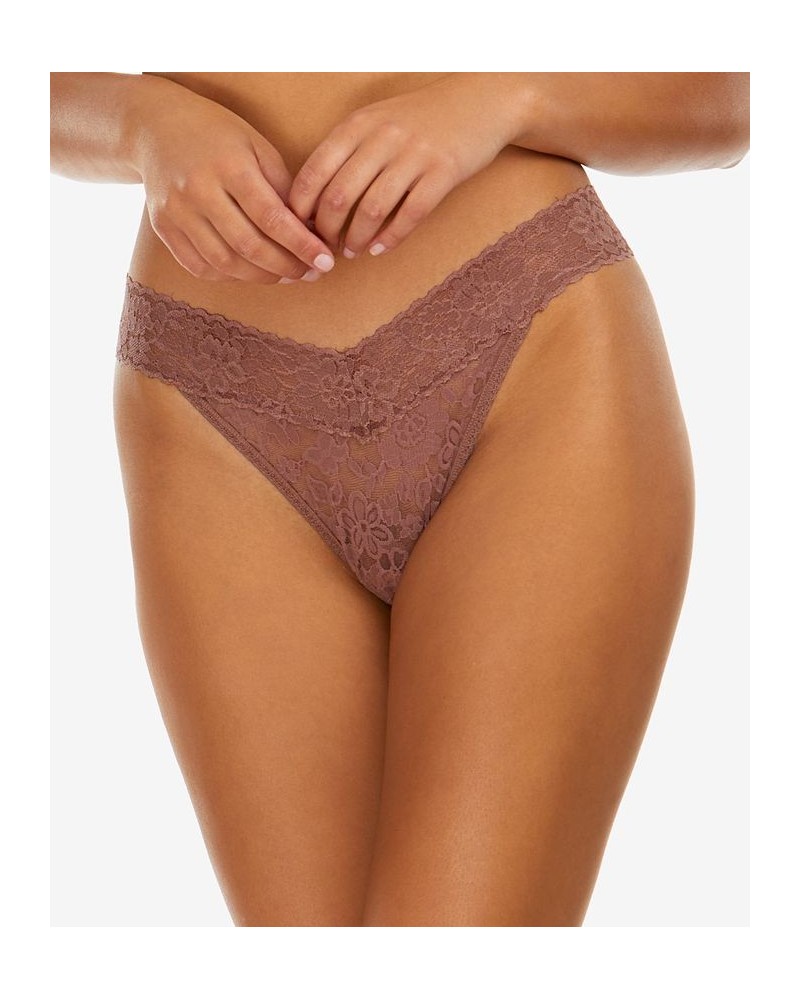 Women's Daily Lace Original Rise Thong 771101 Brown $10.25 Panty