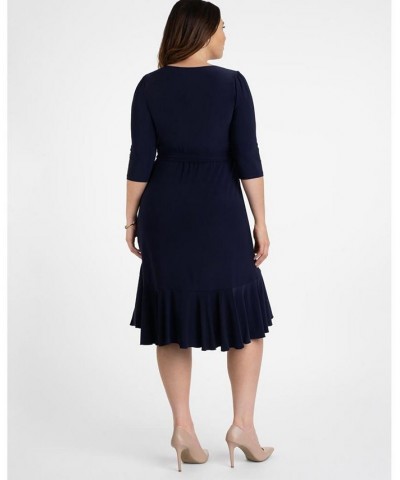 Women's Plus Size Whimsy Wrap Dress Black $52.92 Dresses