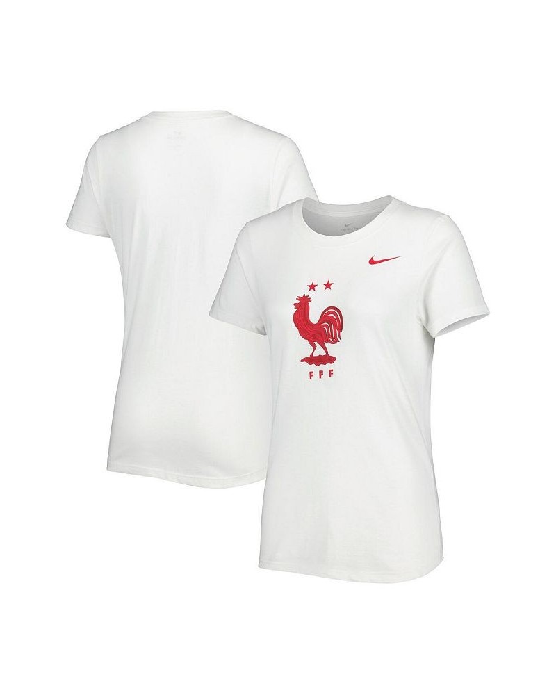 Women's White France National Team Club Crest T-shirt White $20.79 Tops