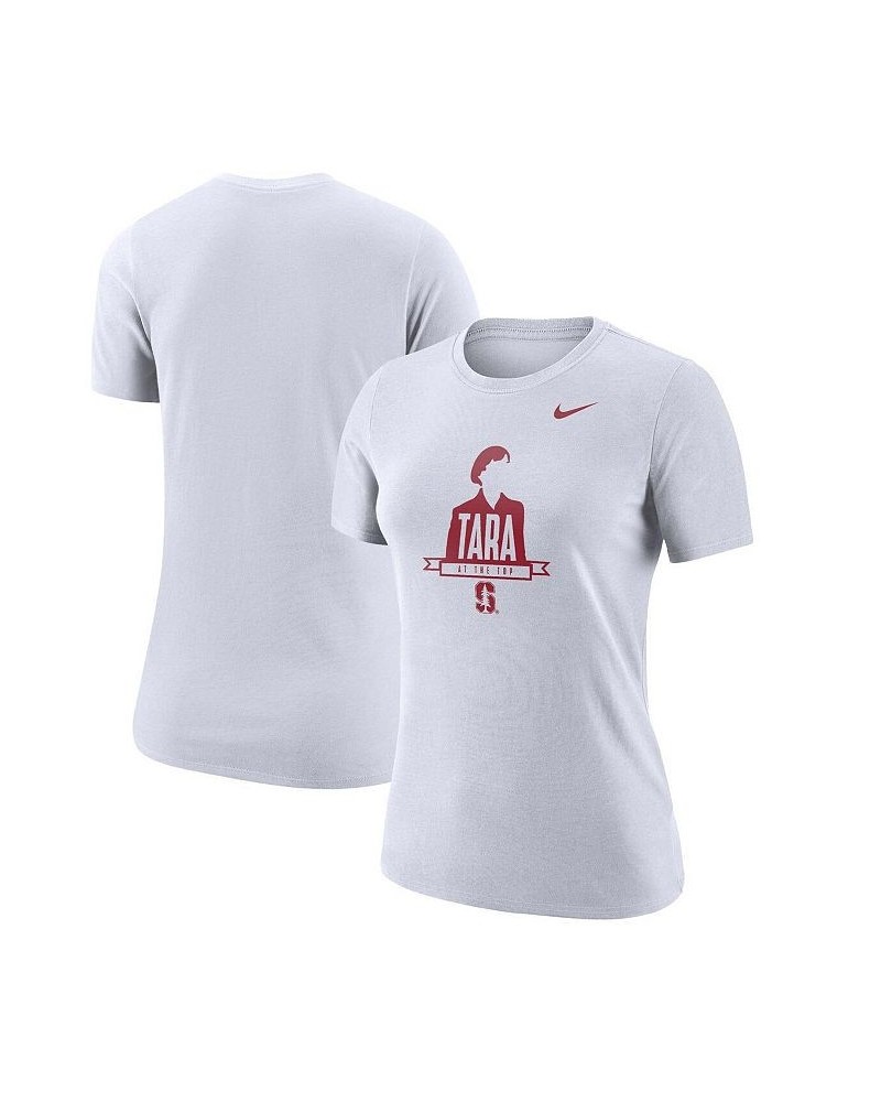 Women's White Stanford Cardinal Tara At The Top Performance T-shirt White $18.40 Tops