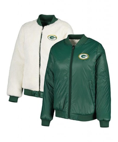 Women's Oatmeal and Green Green Bay Packers Switchback Reversible Full-Zip Jacket Oatmeal, Green $45.00 Jackets