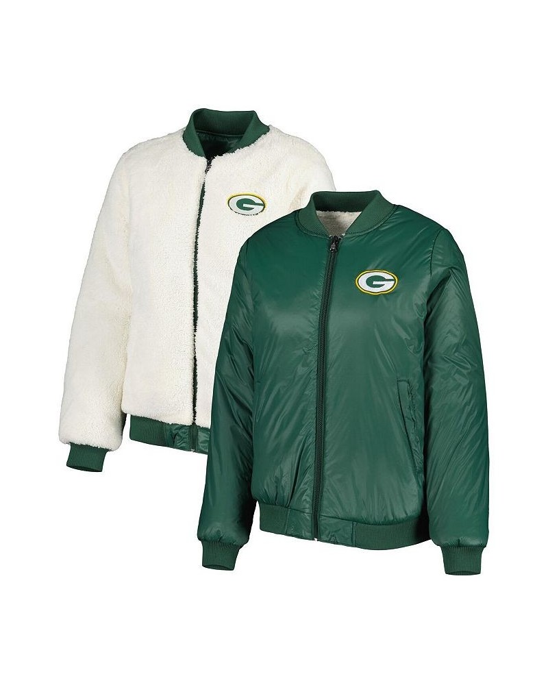 Women's Oatmeal and Green Green Bay Packers Switchback Reversible Full-Zip Jacket Oatmeal, Green $45.00 Jackets