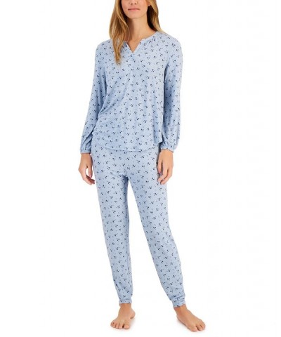 Women's Modern Essentials Long Sleeve Pajama Set Rain Dance Ditsy $16.90 Sleepwear