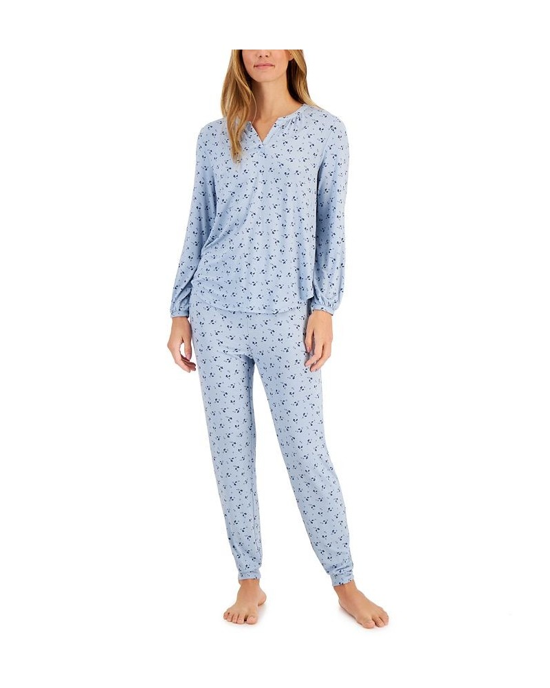 Women's Modern Essentials Long Sleeve Pajama Set Rain Dance Ditsy $16.90 Sleepwear