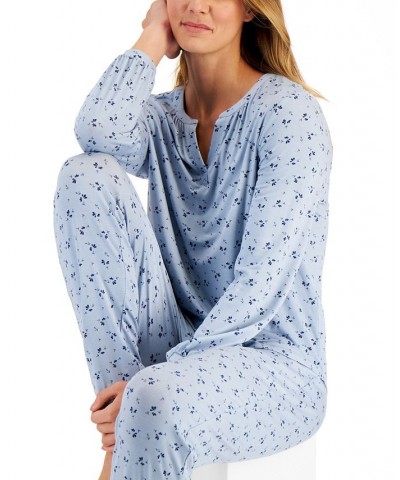 Women's Modern Essentials Long Sleeve Pajama Set Rain Dance Ditsy $16.90 Sleepwear