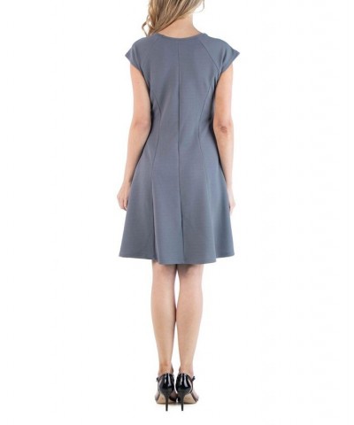 Scoop Neck A-Line Dress with Keyhole Detail Gray $16.38 Dresses