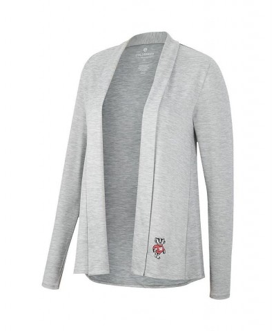 Women's Heathered Gray Wisconsin Badgers Charlton Open Cardigan Heathered Gray $28.04 Sweaters