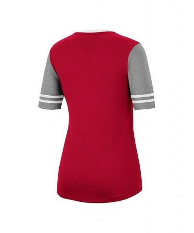 Women's Crimson Heathered Gray Oklahoma Sooners There You Are V-Neck T-shirt Crimson, Heathered Gray $23.84 Tops