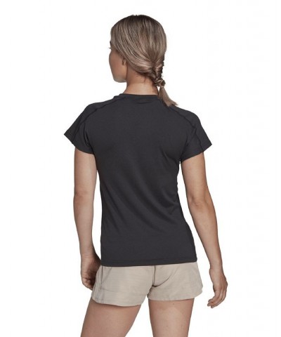 Women's Training Essentials Logo V-Neck T-shirt Black $13.16 Tops