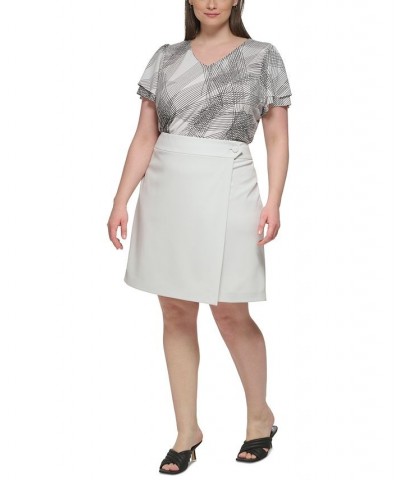 Plus Size Scuba-Crepe A-Line Wrap Skirt Galaxy $48.51 Skirts