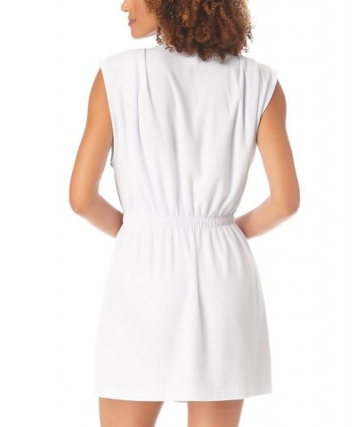 Women's Button-Front Terry Cloth Cover-Up White $41.28 Swimsuits