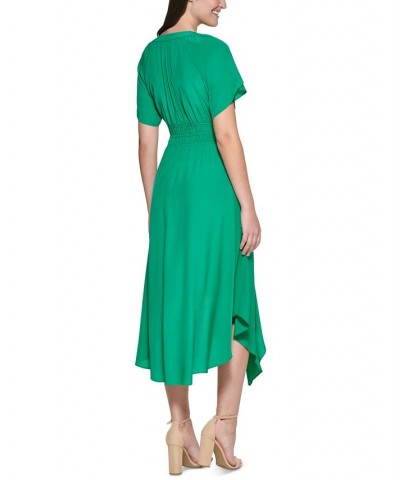 Handkerchief-Hem Midi Dress Green $54.28 Dresses