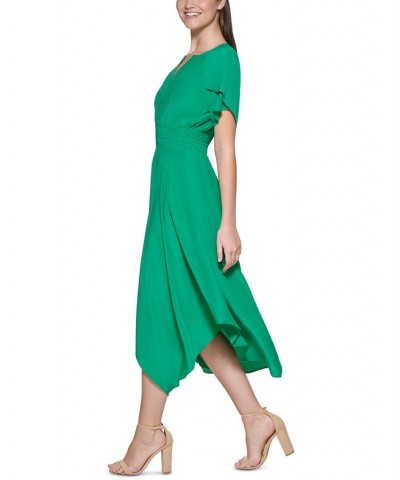 Handkerchief-Hem Midi Dress Green $54.28 Dresses