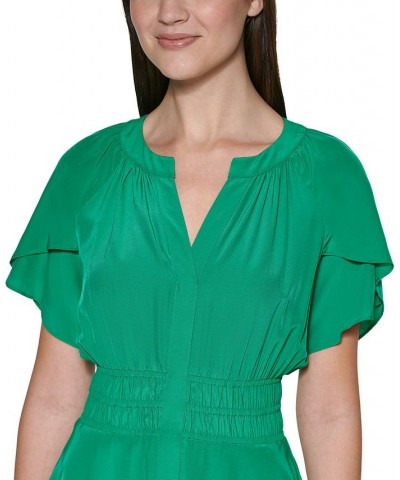 Handkerchief-Hem Midi Dress Green $54.28 Dresses