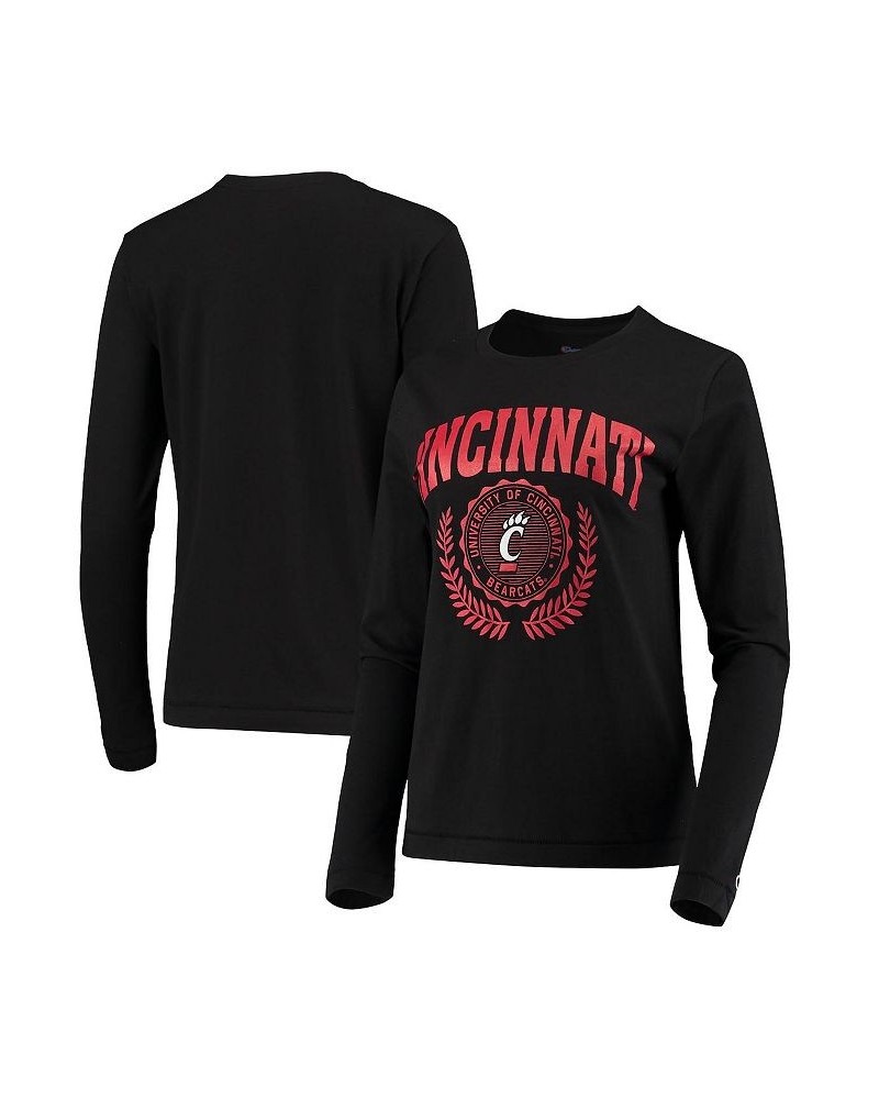 Women's Black Cincinnati Bearcats University Laurels Long Sleeve T-shirt Black $16.00 Tops