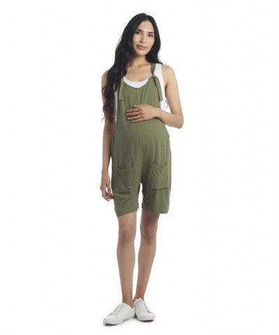 Women's Jodi Maternity/Nursing Shortalls Green $35.36 Shorts