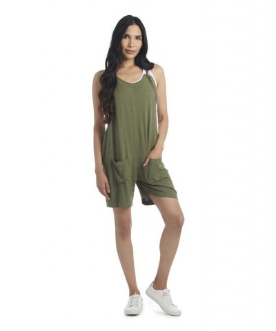 Women's Jodi Maternity/Nursing Shortalls Green $35.36 Shorts