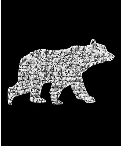 Women's V-neck Word Art Mama Bear T-shirt Black $15.40 Tops