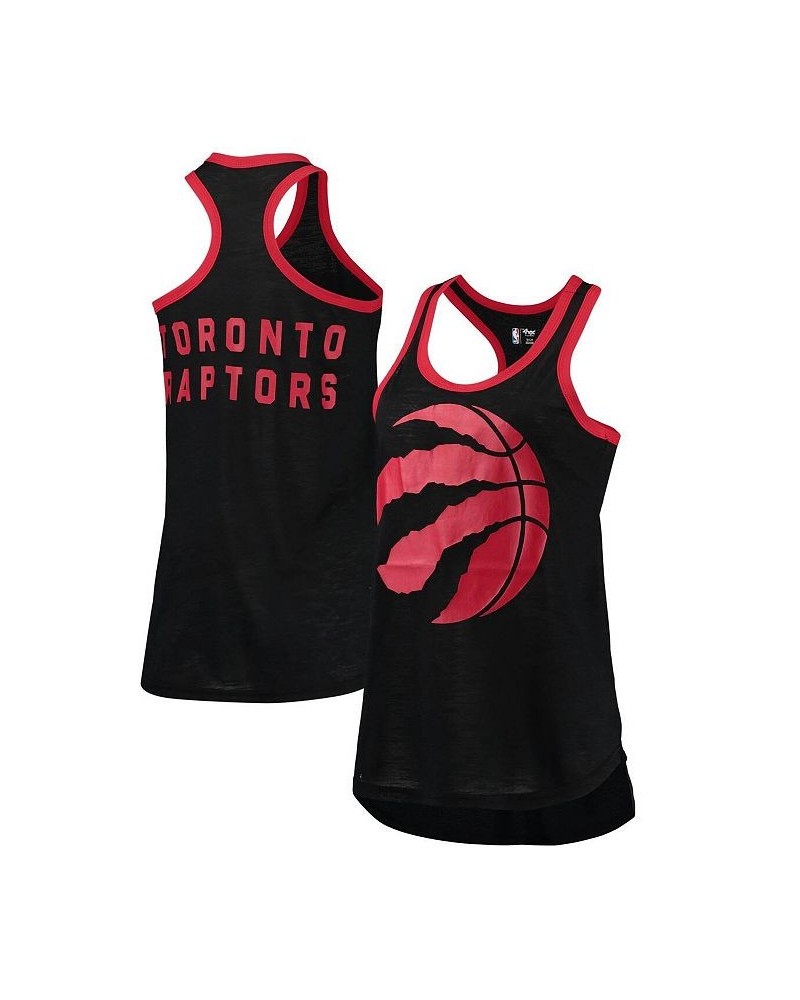 Women's Black Toronto Raptors Showdown Scoop-Neck Racerback Tank Top Black $19.59 Tops