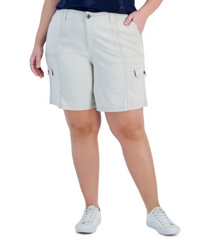 Plus Size Split-Neck Top & Shorts Stone Wall $19.60 Shorts