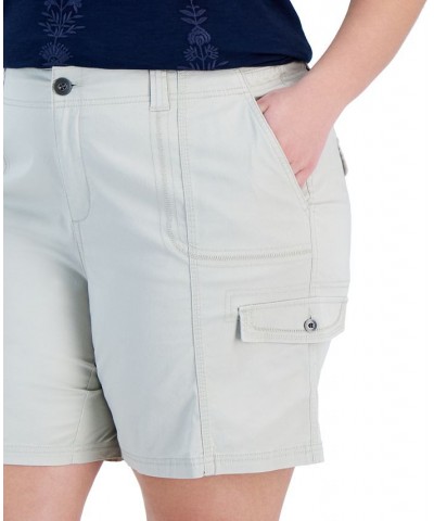 Plus Size Split-Neck Top & Shorts Stone Wall $19.60 Shorts