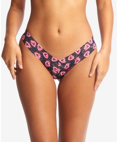 Low-Rise Printed Lace Thong Text Me $13.25 Panty