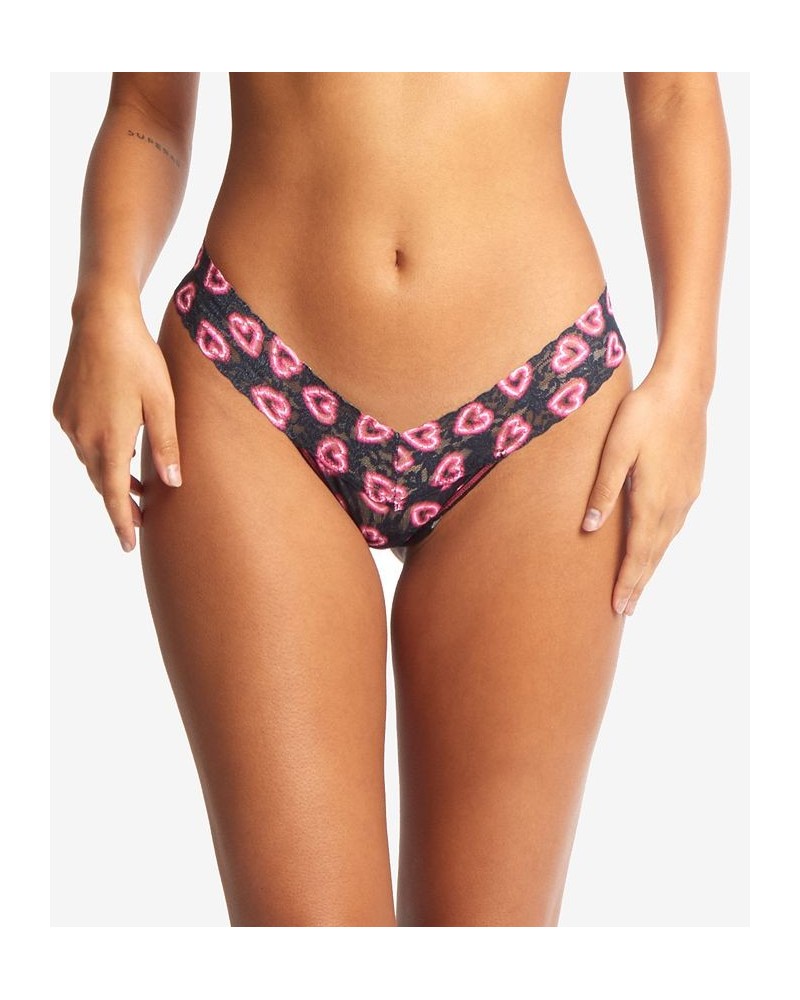 Low-Rise Printed Lace Thong Text Me $13.25 Panty