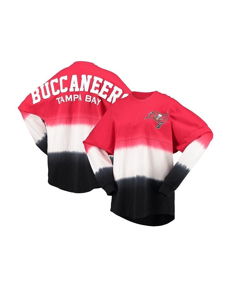 Women's Branded Red Black Tampa Bay Buccaneers Ombre Long Sleeve T-shirt Red, Black $35.77 Tops