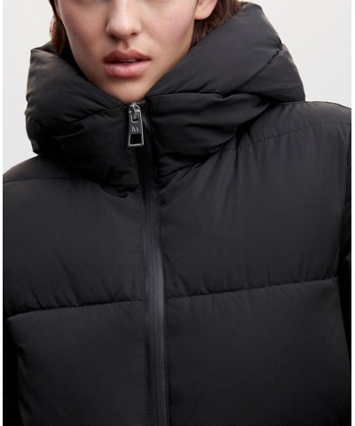 Women's Hood Quilted Coat Black $51.80 Coats