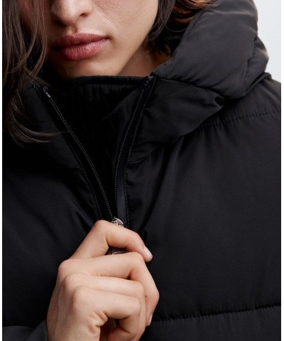 Women's Hood Quilted Coat Black $51.80 Coats