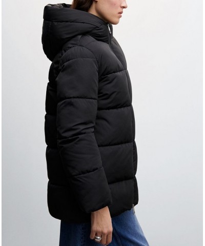 Women's Hood Quilted Coat Black $51.80 Coats