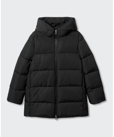 Women's Hood Quilted Coat Black $51.80 Coats