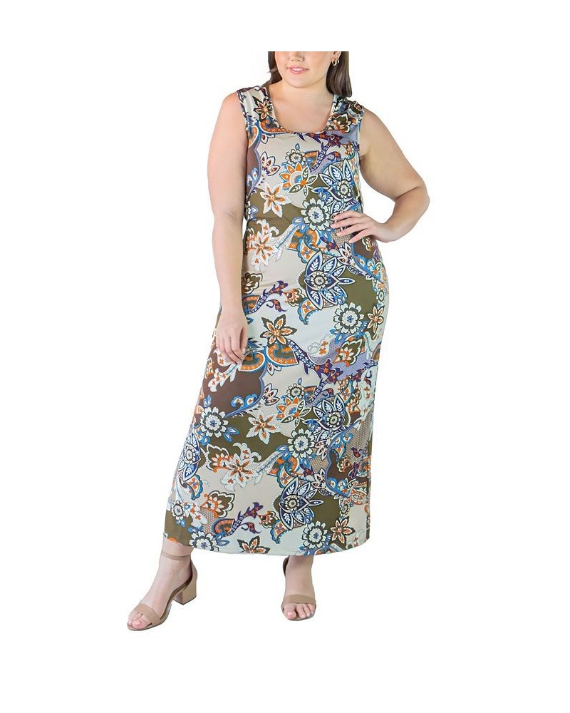 Plus Size Racerback Maxi Dress Multi $17.02 Dresses