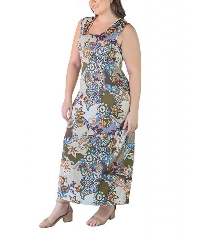 Plus Size Racerback Maxi Dress Multi $17.02 Dresses